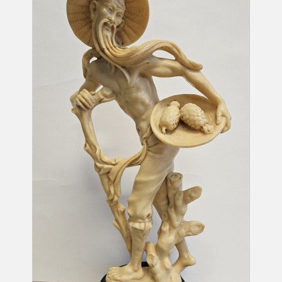 Vintage Tan Accent Sculpture with Organic Flow - Picture 2 of 9